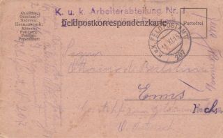 Austria 1915 Military Card Canc.  K.  U.  K.  Feldpostamt 207