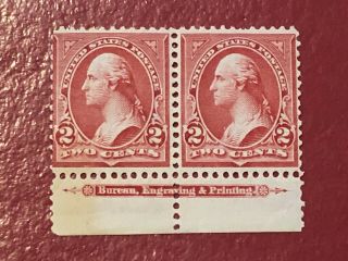 Us Scott Cat 279b Mnh Og Inscription 2c Washington Stamps S&h