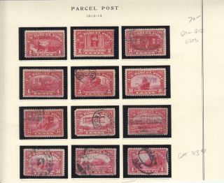 1912 - 13,  Parcel Post,  Sc Q1 - Q12,  Cat $183.  60 (s16352)