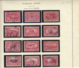 1912 - 13,  Parcel Post,  Sc Q1 - Q12,  Cat $183.  60 (s16351)
