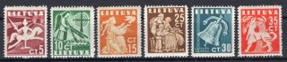 Lithuania 1940 - Sc 317 - 322 Never Hinged Set