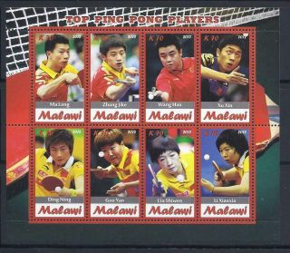 D1833 Mnh 2012 Sheet Of 8 Star Ping - Pong Table Tennis Players Souvenir Sheet