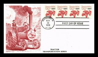 Dr Jim Stamps Us Tractor 7.  1c Transportation Coil First Day Cover Strip
