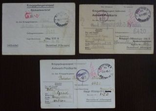 Wwii Germany - Serbia - 3 Pow Censored Letters Serbien Yugoslavia J5