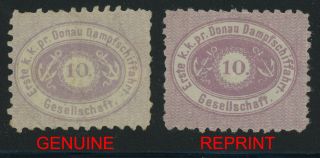 Austria D.  D.  S.  G.  Local Post 1866 10kr Lilac Mh Orig.  Gum,  Creased,  Very Rare