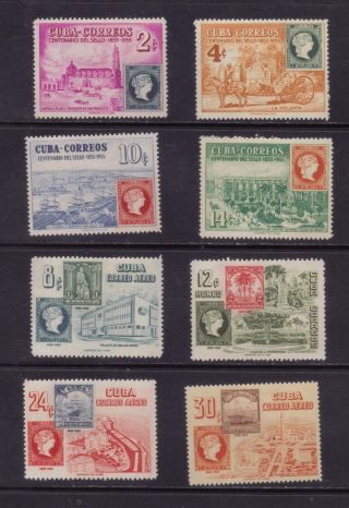 Stamps Spanish Colonies C Uba Set Sc 539 - 42,  C110 - 113