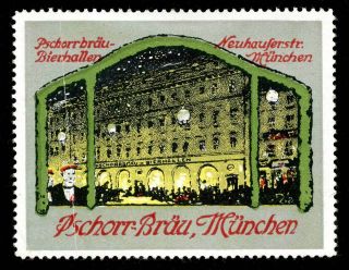 Germany Poster Stamp Advertising Beer - " Pschorr - Bräu " - Munich