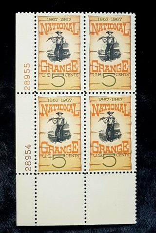 1967 Plate Block 1323 Mnh Us Stamps National Grange