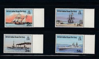 British Indian Ocean Territory 115 - 118 Vf - Mnh Viking Ships Cat Value $17,