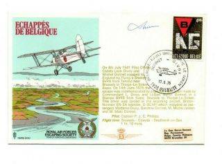 1975 Raf Escaping Society Sc10 Cover - Escape By Air From Belgium - Signed