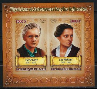 M1739 Mnh 2011 Imperf Souvenir Sheet Of 2 Physicists Lise Meitner & Marie Curie