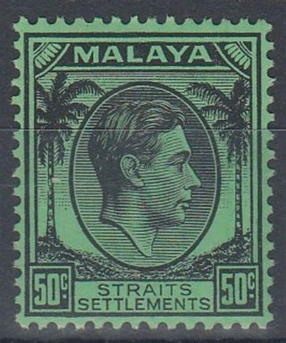 Malaysia Straits Settlements 1938 Kgvi 50c Black/emerald (id:843/d51527)