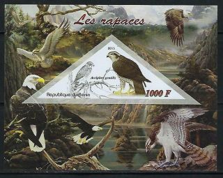 M1891 Nh 2015 Imperf Souvenir Sheet Of Birds Of Prey Falcons Hawks & Eagles