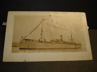 Uss Savannah As - 8 Naval Cover 1913 Postcard