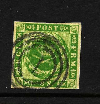 Hick Girl Stamp - Old Classic Denmark Sc 8 Issue 1858 Y5300
