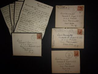 4 Us Sc 282c Stamp Covers Letter Uss Detroit Uss Essex 1901 1903 Id 1373