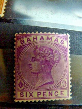 Bahamas Sg54 1890 6d Mauve Fine Mh