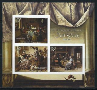 M1957 Nh 2015 Imperf Souvenir Sheet 3 Art Museum Paintings By Jan Steen