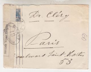 Netherlands,  1916 12 1/2c.  On Censored Cover To Paris,  France.