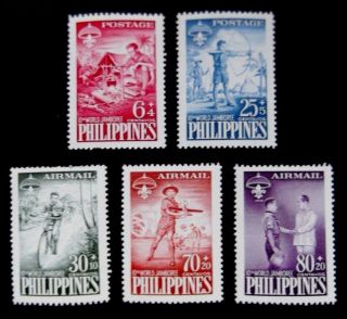 Philippines - 1959 - Scouting Jamboree - Full Set Of Five - Mnh