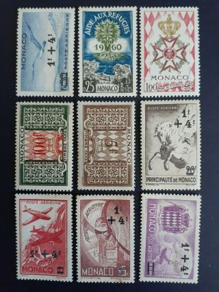Monaco Great Old Mnh Og With Overprinted Stamps As Per Photo.