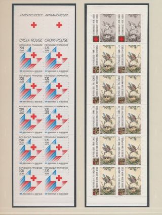 Xb74025 France 1988 - 1989 Red Cross Art Booklets Luxe Mnh