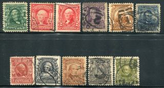 1902 U.  S.  Scott 300 - 309 Regular Issue Stamps