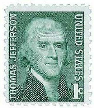 1 Cent 1968 Thomas Jefferson Postage Stamp Usa Usps.  01 W/ Fast