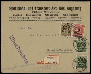 Germany Inflation Cover Oct 9 1923 Last Day Rate Registered Munich 72596