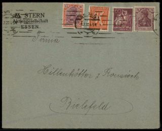 Germany Inflation Cover July 1 1923 First Day Rate Essen 72572