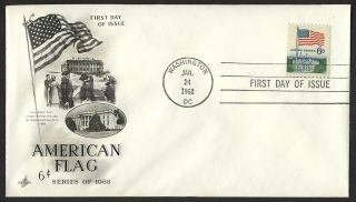 1338 6c Flag Over White House,  A/c - Hand Cancel - Add.  Fdc Any 4=free