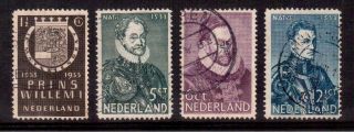 Netherlands 1933 196/99 Set Vf,  400th Anniversary Birth Of William I