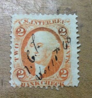 Us 2 Cent Revenue Stamp,  Scott R6c,  Year 1862