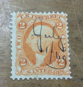 Us 2 Cent Revenue Stamp,  Scott R15c,  Year 1862