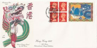 (32300) Gb Fourpenny Cover Hong Kong Booklet [last Day British] Chinatown 1997