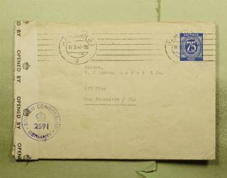 Dr Who 1947 Germany Hamburg To Usa Censored E50995