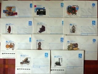 Ussr - Russia :photo Cameras,  History Of Technics: 11 Pictorial Prepaid Covers