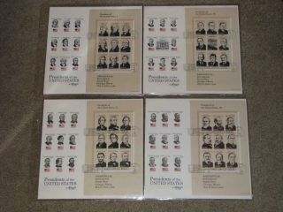 Ameripex 86,  Scott 2216 - 19,  Presidential Set Of 4 Sheets Of 9 Fdc`s