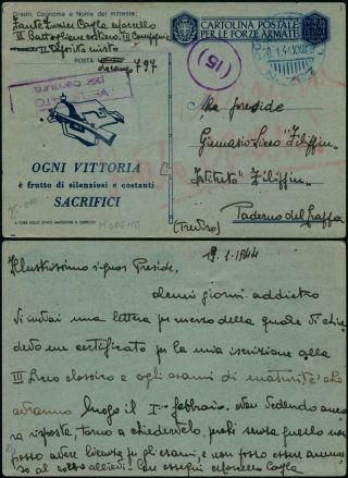 C449 Italy Censored Fieldpost Postcard Fpo 797 Paderno Del Grappa 1944