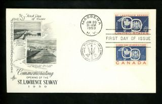 Us Fdc 1131 Artcraft M - 3 1959 Ny St.  Lawrence Seaway Joint Combo Canada 387