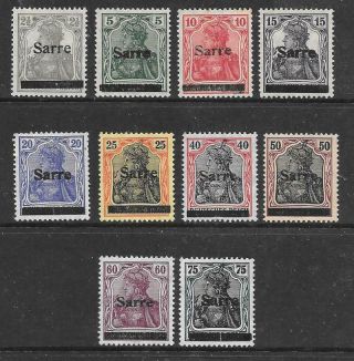 Saar - 1920.  Germania Stamps Opt 