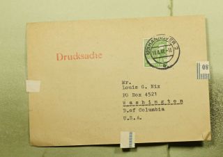 Dr Who 1948 Germany Hannover Folded Advertising To Usa E66987