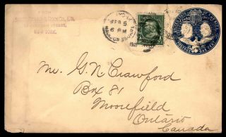 Mayfairstamps Us 1902 York Stamp And Coin Co To Ontario Up Rated Cover Wwb_4