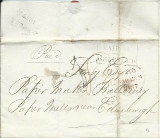 Gb 1837 8.  1/2d Entire With Paid At Greenock Cachet To Edinburgh