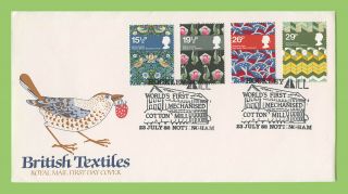 G.  B.  1982 Textiles Set On Royal Mail First Day Cover,  Nottingham