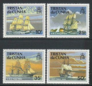 Tristan Da Cunha 1990 Ships Of Royal Navy (1st Series) Mnh Set Of 4