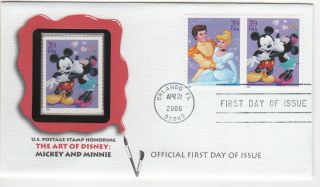 Sss: Fleetwood Us Fdc 2006 39c The Art Of Disney,  Mickey & Minnie Sc 4025