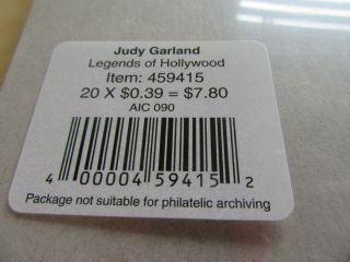 Scott 4077 Legends of Hollywood Judy Garland / 2005 USPS Stamp Sheet 4
