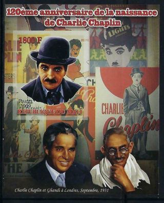 M840 Nh 2009 Imperf Souvenir Sheet Of Famous Actor Comedian Charlie Chaplin