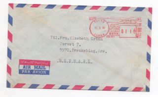 1968 Japan Air Mail Cover Tokyo To ÆrØ Denmark Meter Mail Jeppesen Maersk